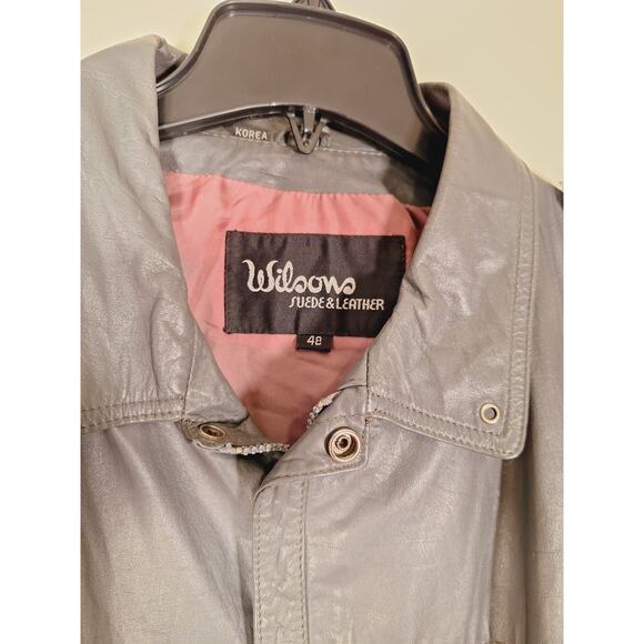 Wilsons Suede & Leather Men's Genuine Leather Jacket Gray Made In Korea - Picture 5 of 6